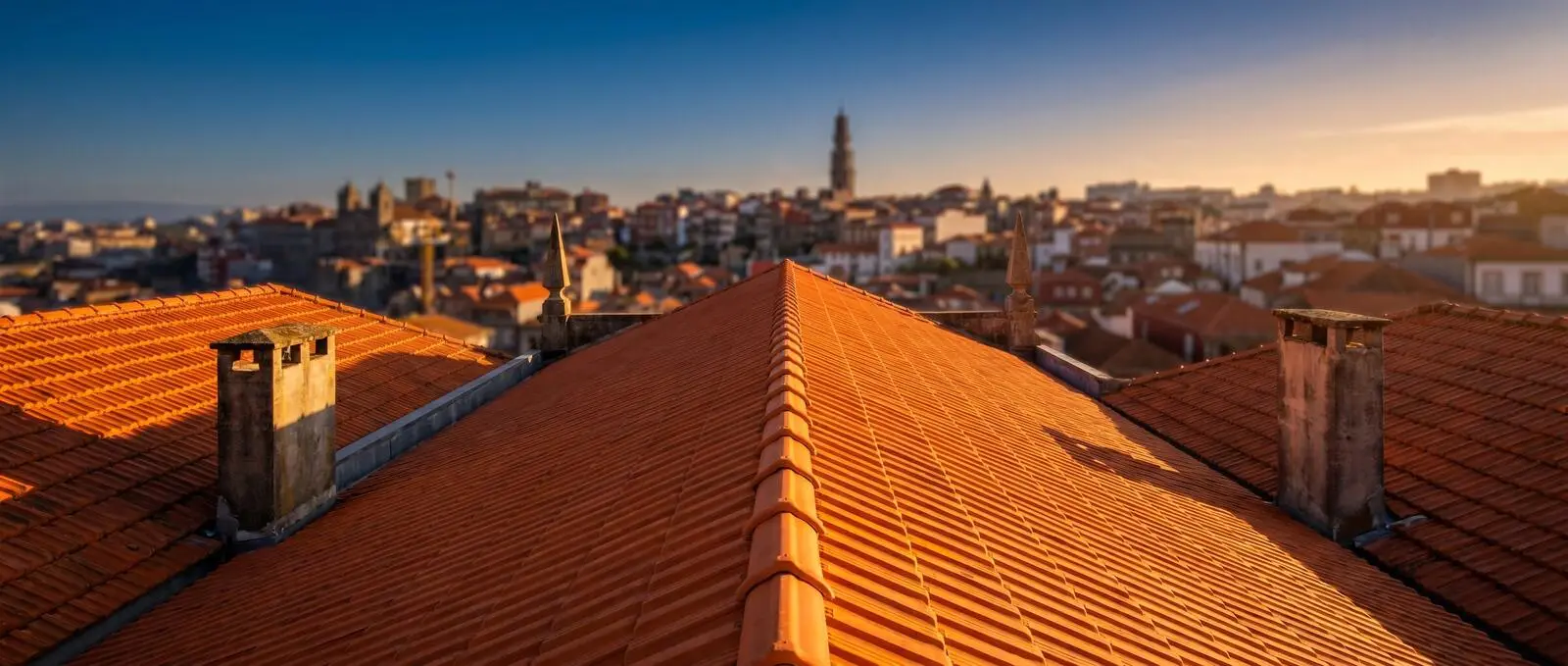 Telhado renovado no Porto